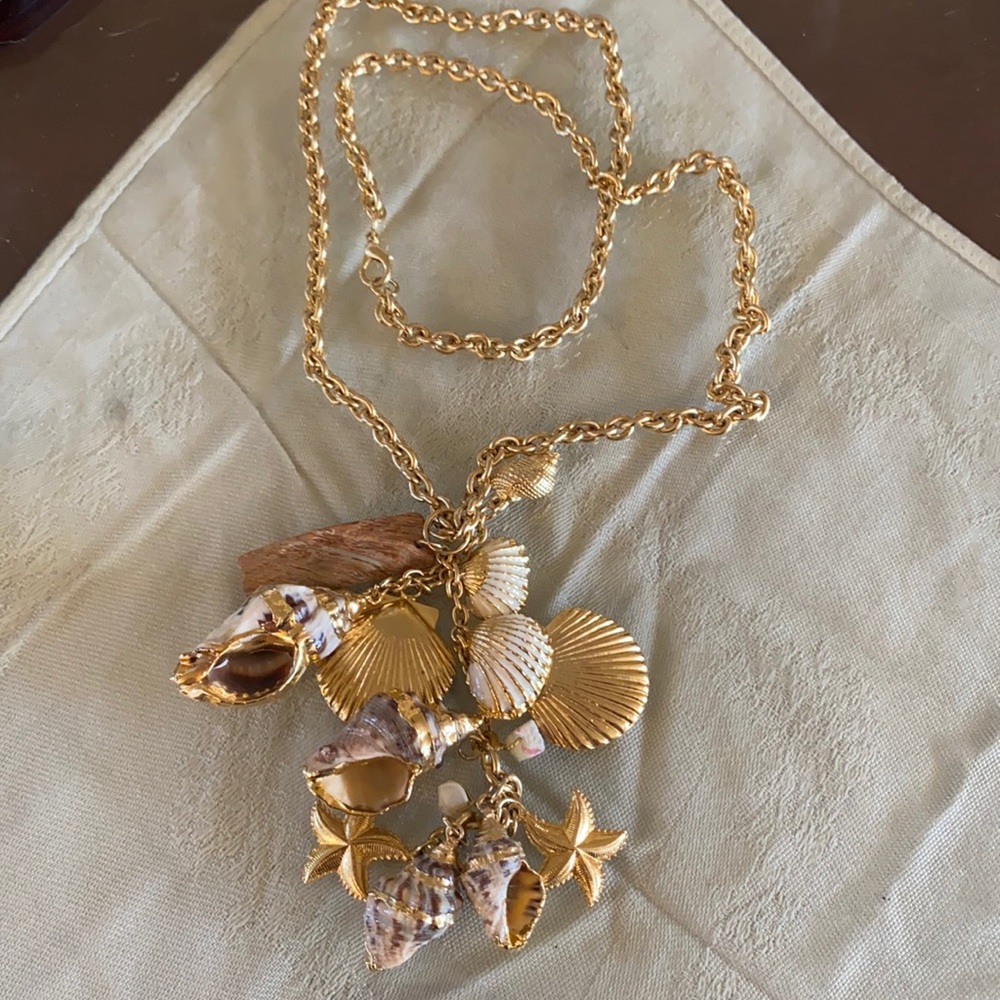 Seashell necklace with matching earrings